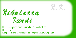 nikoletta kurdi business card